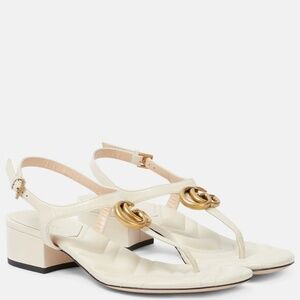 GUCCI  Marmont Double G Leather Thong Sandals 38 NWT